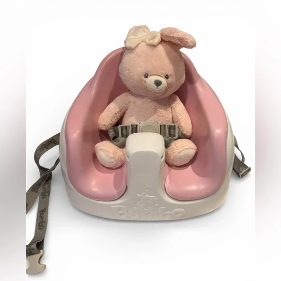 VGUC Baby Bumbo Pink and Cream Baby Seat with Detachable Tray and Safety Straps - Picture 2 of 16